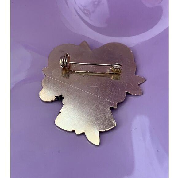 Vintage Enamel Candy Canes' Bouquet Brooch, in Gold tone, Unmarked - Picture 2 of 2